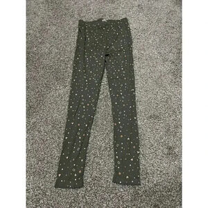 CARTERS GIRLS GREEN STAR PRINTED ELASTIC WAIST STRETCH LEGGINGS Sz 7